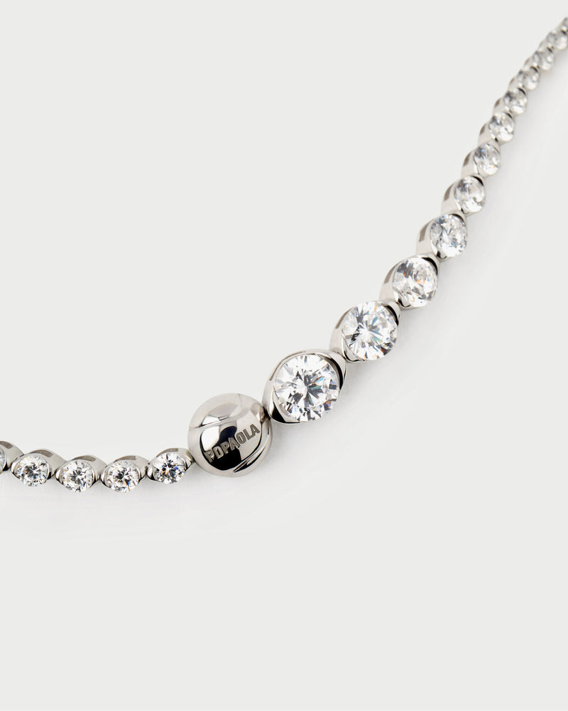 Bracciale tennis Smash - 
  
    Oro bianco 18K / Placcatura in argento rodiato
  
