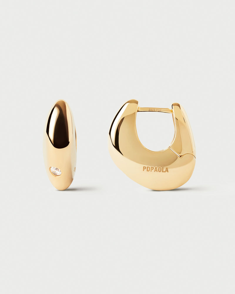 Pendientes De Aro PD Paola - Plata 925 Con Circonita - Color Peach Gold - Longitud Aprox. 1 Cm