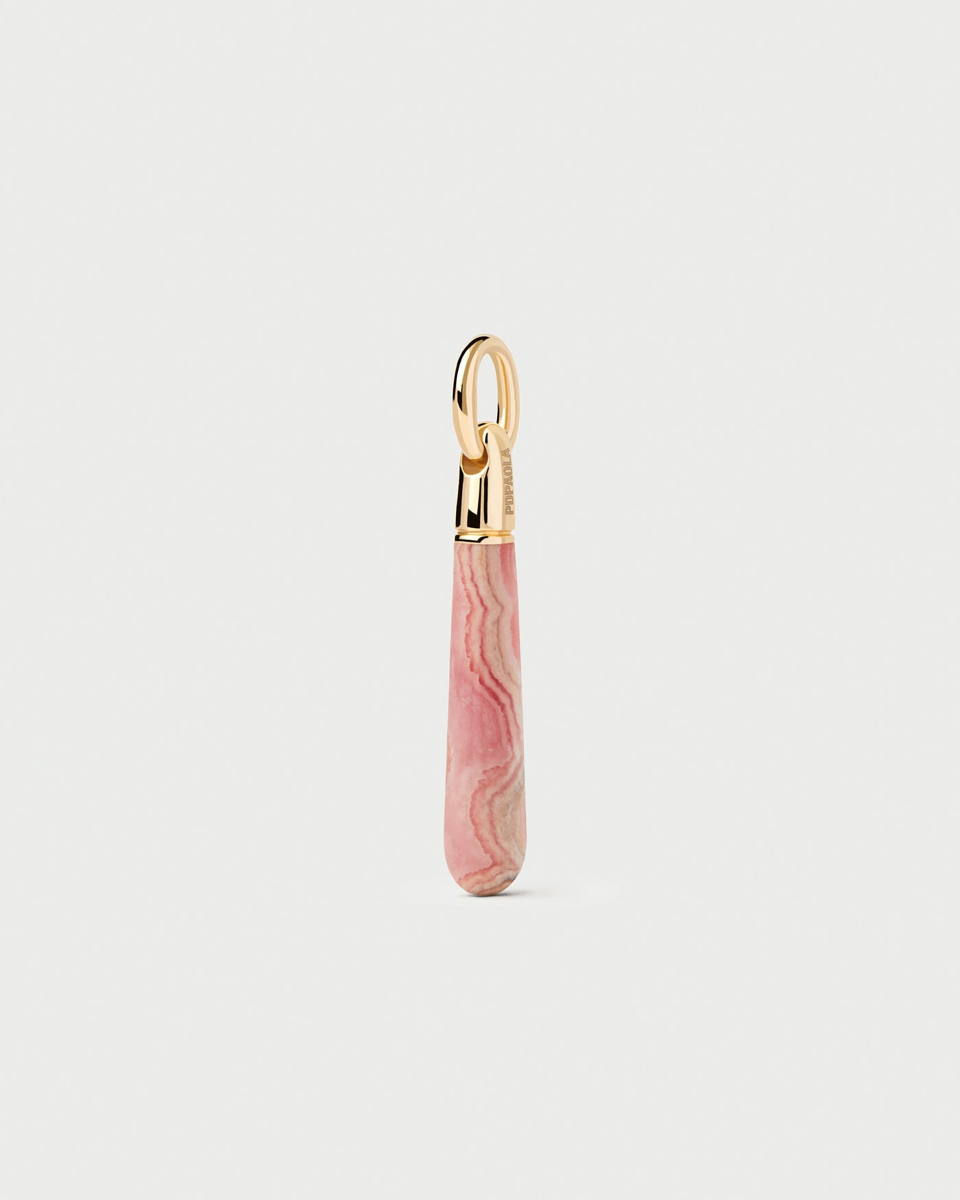 Pendentif goutte large en rhodochrosite 
  
    Gemme Naturelle / Plaqué Or 18K
  

