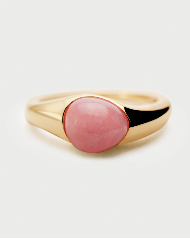 Orion-Ring aus Rhodochrosit - 
  
    Natürlicher Edelstein / 18K Vergoldet
  
