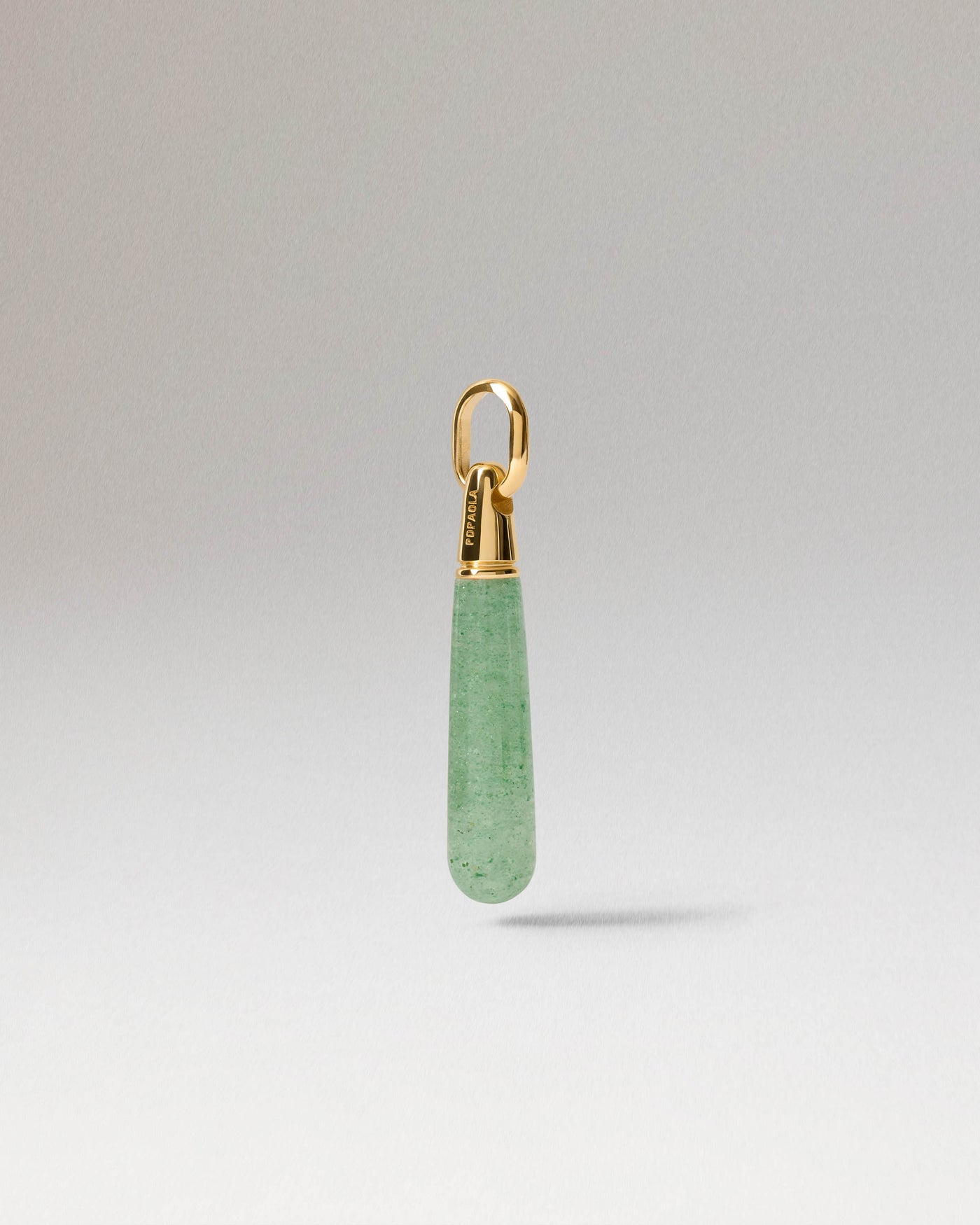 Colgante Aventurina Verde Large Drop 
  
    Gemas Naturales / Baño de Oro 18K
  
