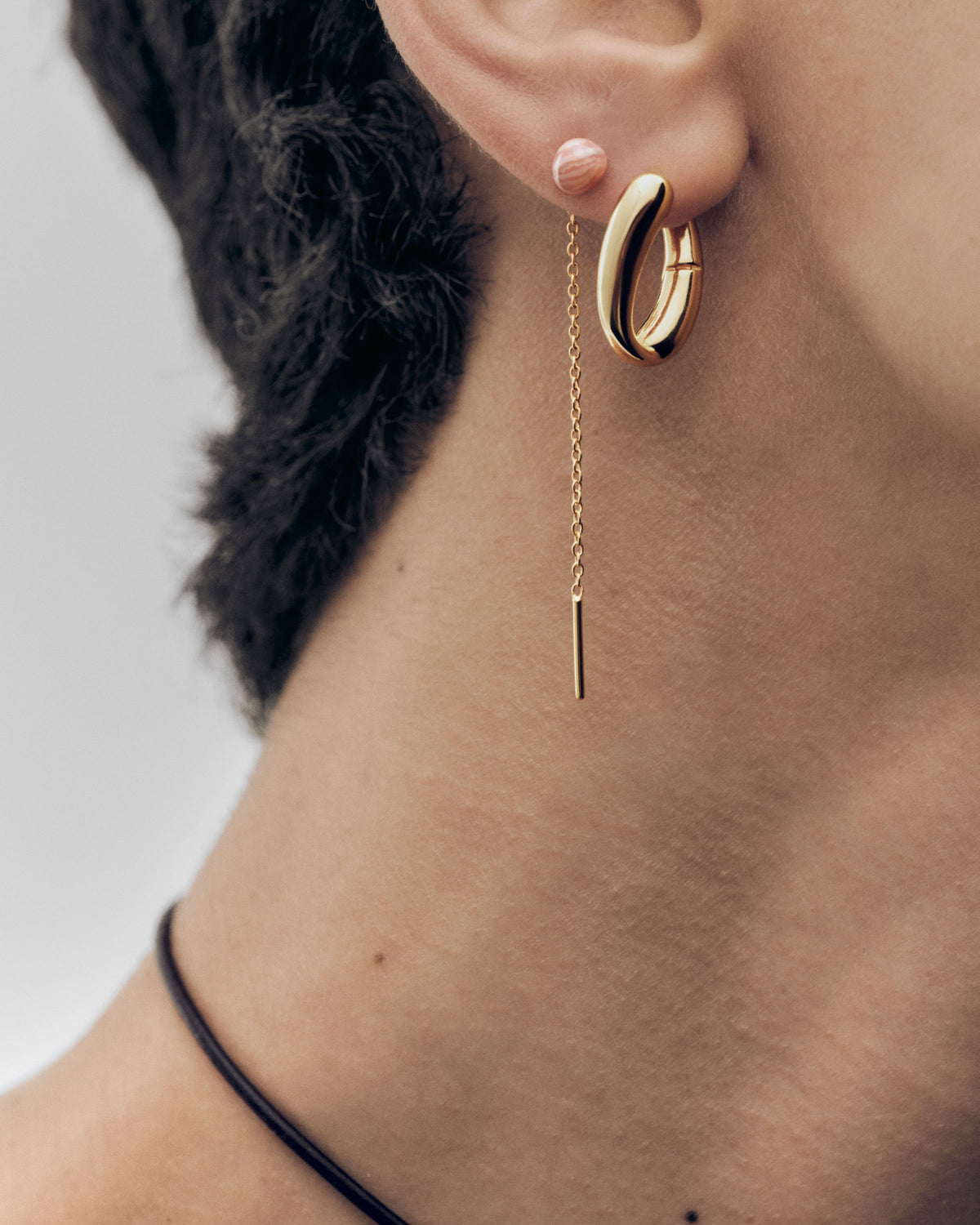 Boucles d’oreilles avec rhodochrosite Lyra - 
  
    Gemme Naturelle / Plaqué Or 18K
  
