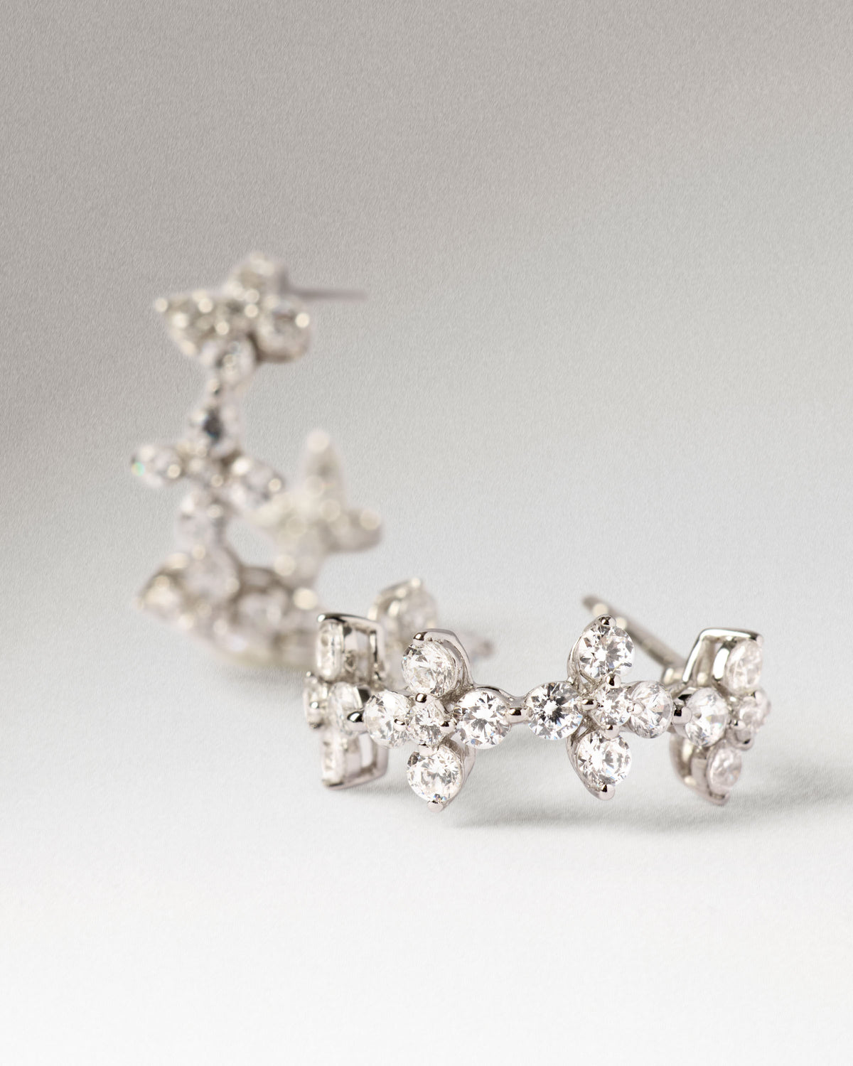 Diamonds and White Gold Maggie Blossom Earrings - Diamonds / 18K White Gold