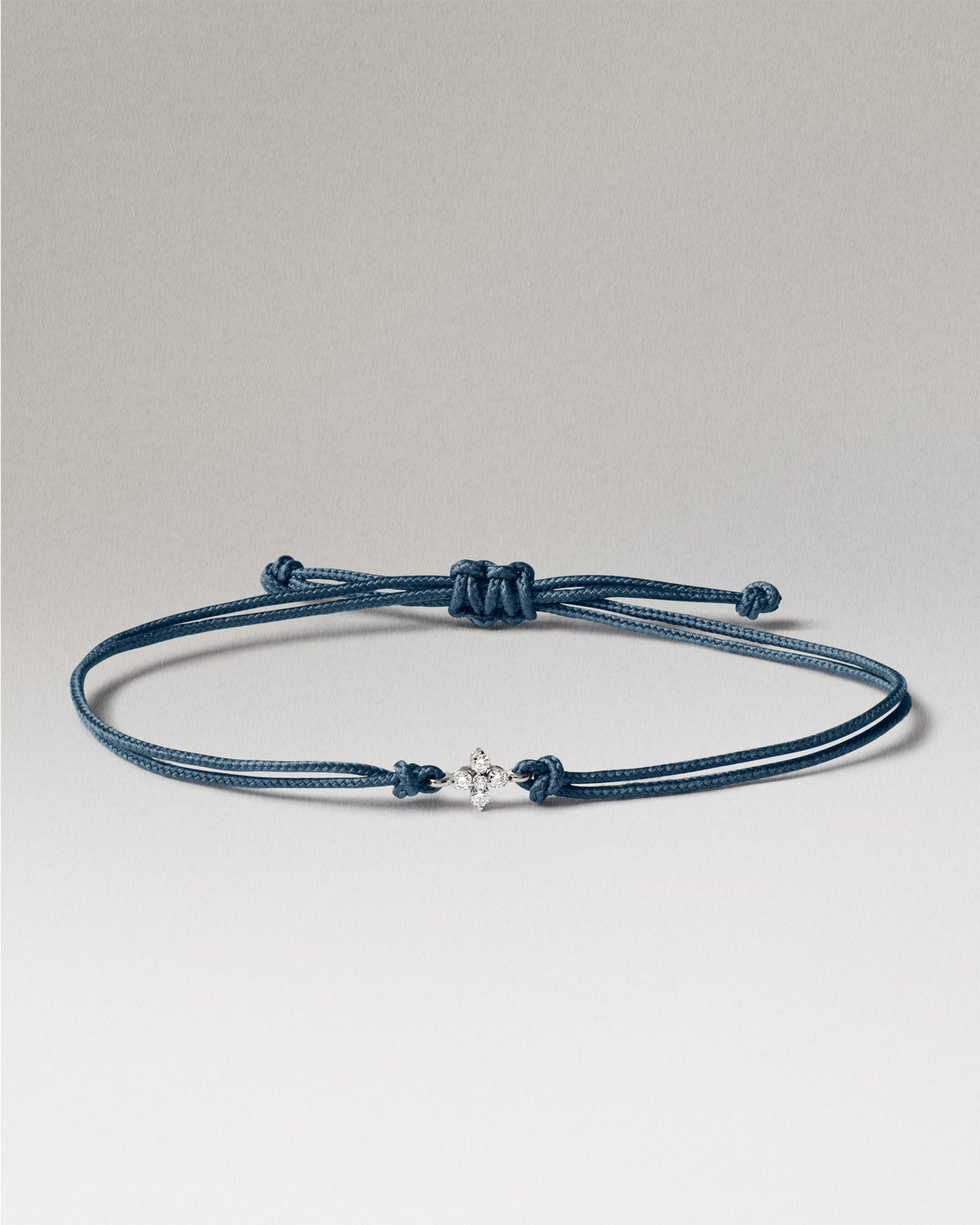 Bracelet Maggie en Cordon Bleu, Or Blanc et Diamants - Diamants / Or Blanc 18K
