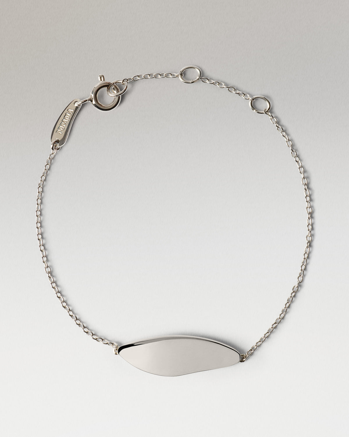 Leaf Engravable Bracelet - Rhodium Plating