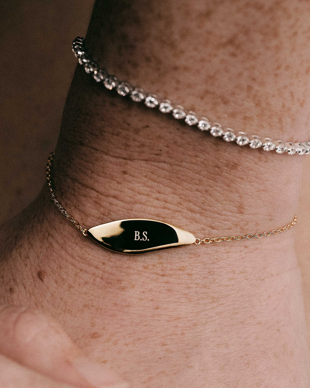 Leaf Engravable Bracelet - 18K Gold plating