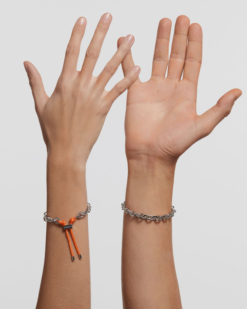 Tangerine Essential Farbenes Kordelketten-Armband - 
  
    Messing / Silber-Rhodinierung
  
