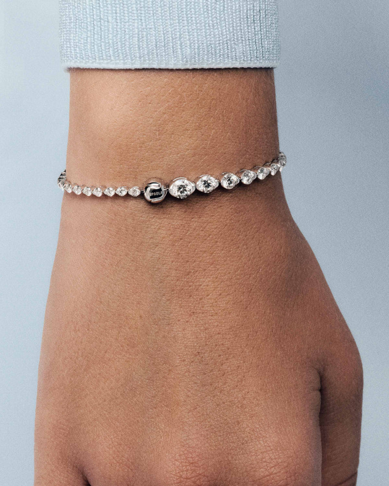 Bracciale tennis Smash - 
  
    Oro bianco 18K / Placcatura in argento rodiato
  
