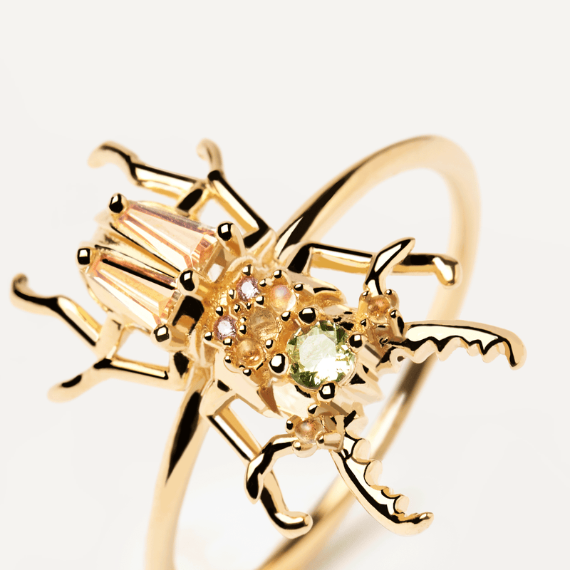 Courage Beetle Ring - 
  
    Sterling Silver / 18K Gold plating
  
