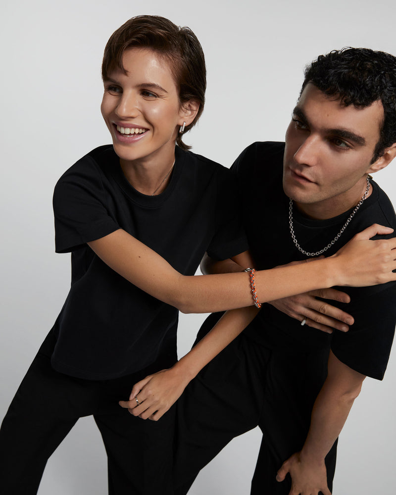 Tangerine Rope and Chain Bracelet - 
  
    Rope / Rhodium silver plating
  
