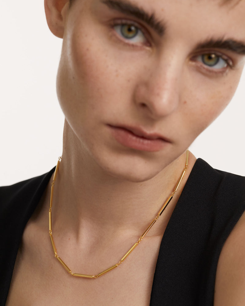 Bar Chain Necklace - 
  
    Sterling Silver / 18K Gold plating
  
