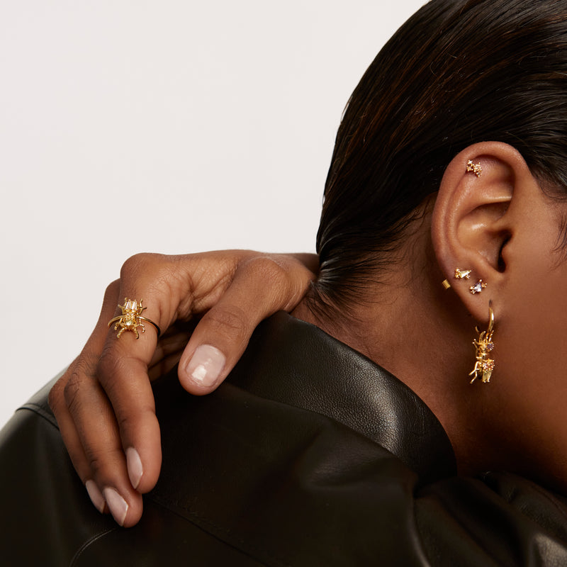 Courage Beetle Ring - 
  
    Sterling Silver / 18K Gold plating
  
