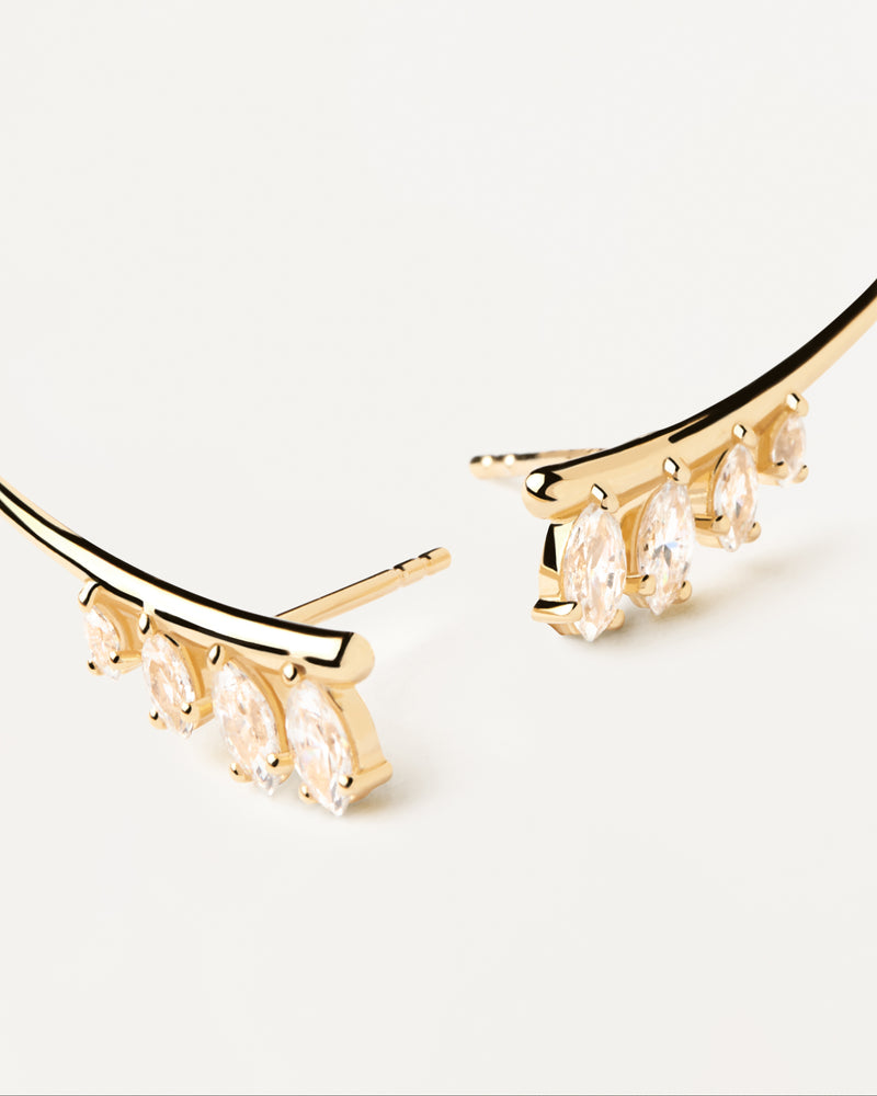 Aqua Climbing Earrings - 
  
    Sterling Silver / 18K Gold plating
  
