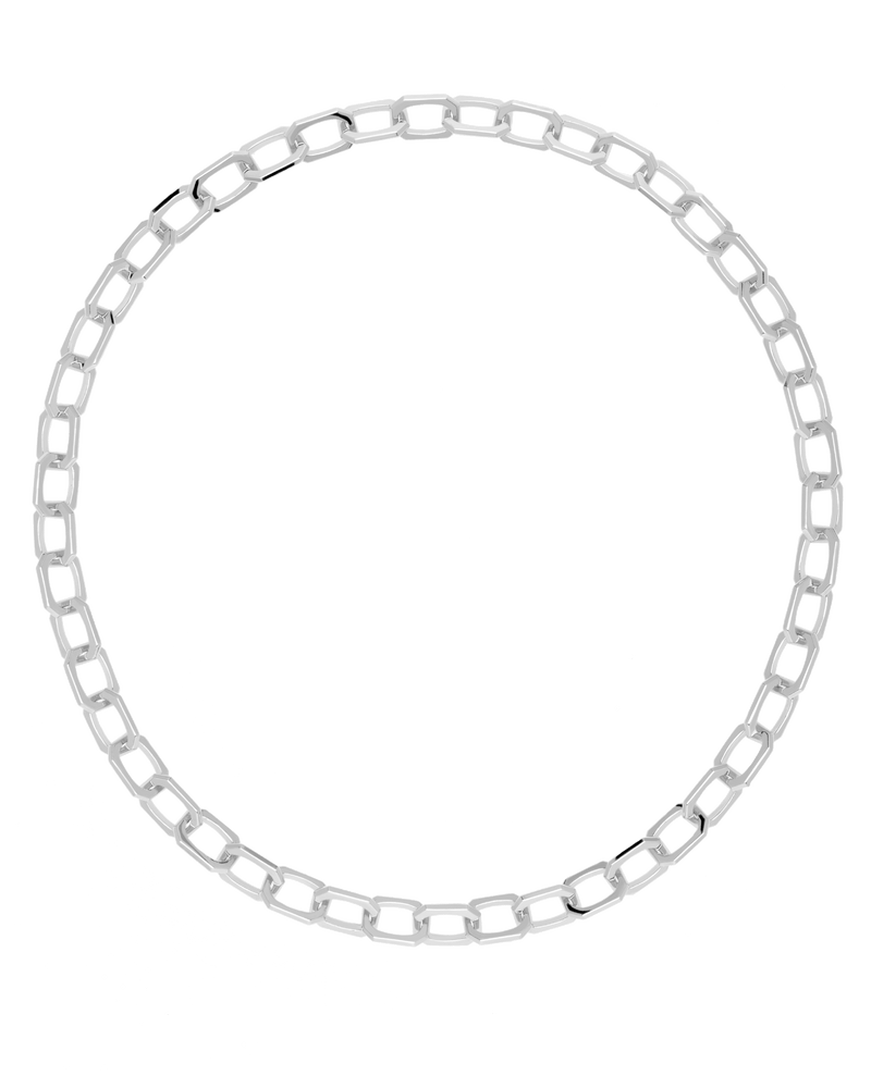 Collier chaine argenté Small Signature - 
  
    Laiton / Placage Argent Rhodié
  
