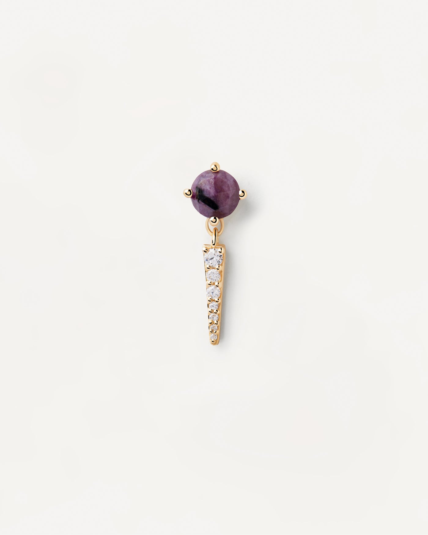 Yoki Charoite Single Earring - 
  
    Natural Gemstones / 18K Gold plating
  
