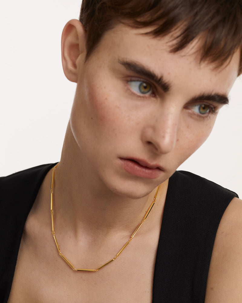 Bar Chain Necklace - 
  
    Sterling Silver / 18K Gold plating
  
