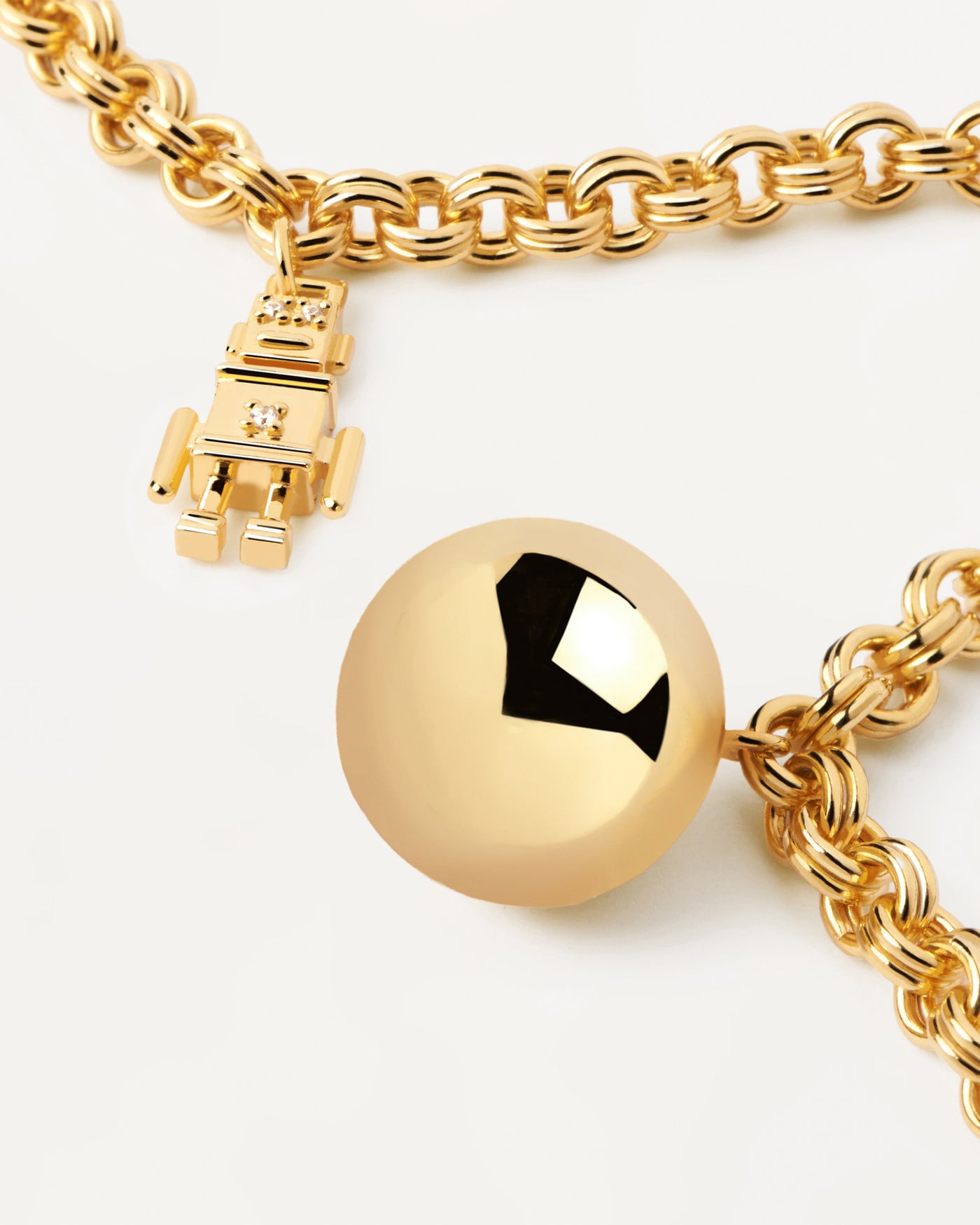 Bracelet Space Age - 
  
    Argent massif / Placage Or 18 Ct
  
