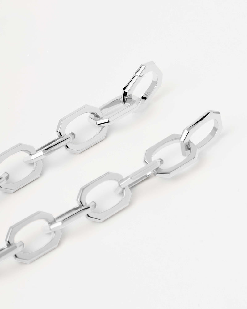 Collier chaine argenté Small Signature - 
  
    Laiton / Placage Argent Rhodié
  
