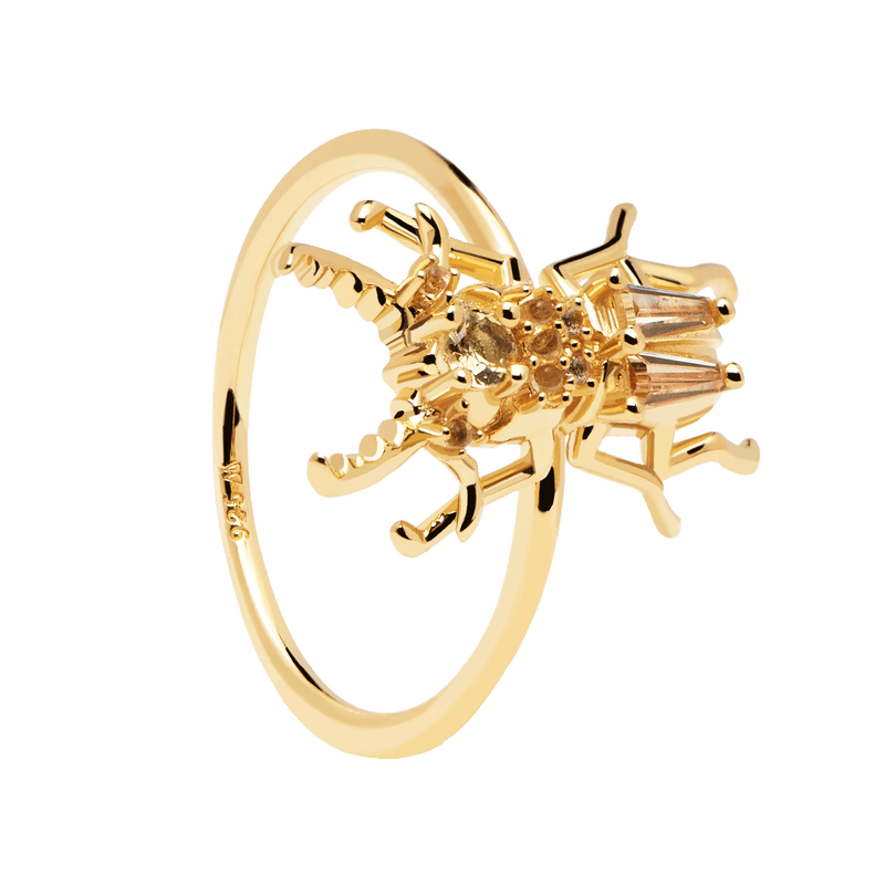 Courage Beetle Ring - 
  
    Sterling Silver / 18K Gold plating
  
