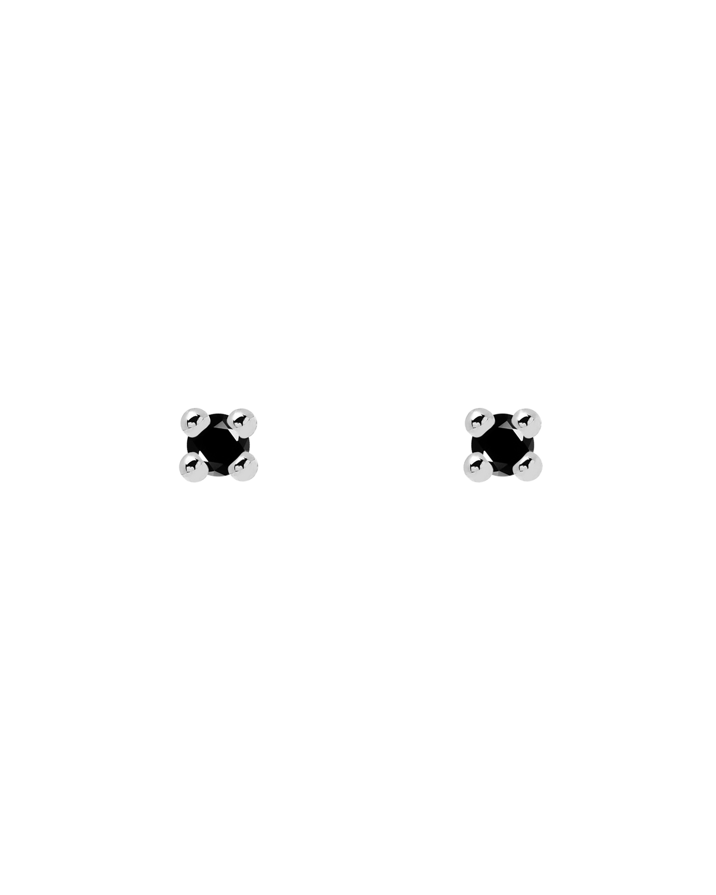 925 sterling silver stud earrings with a black zirconia