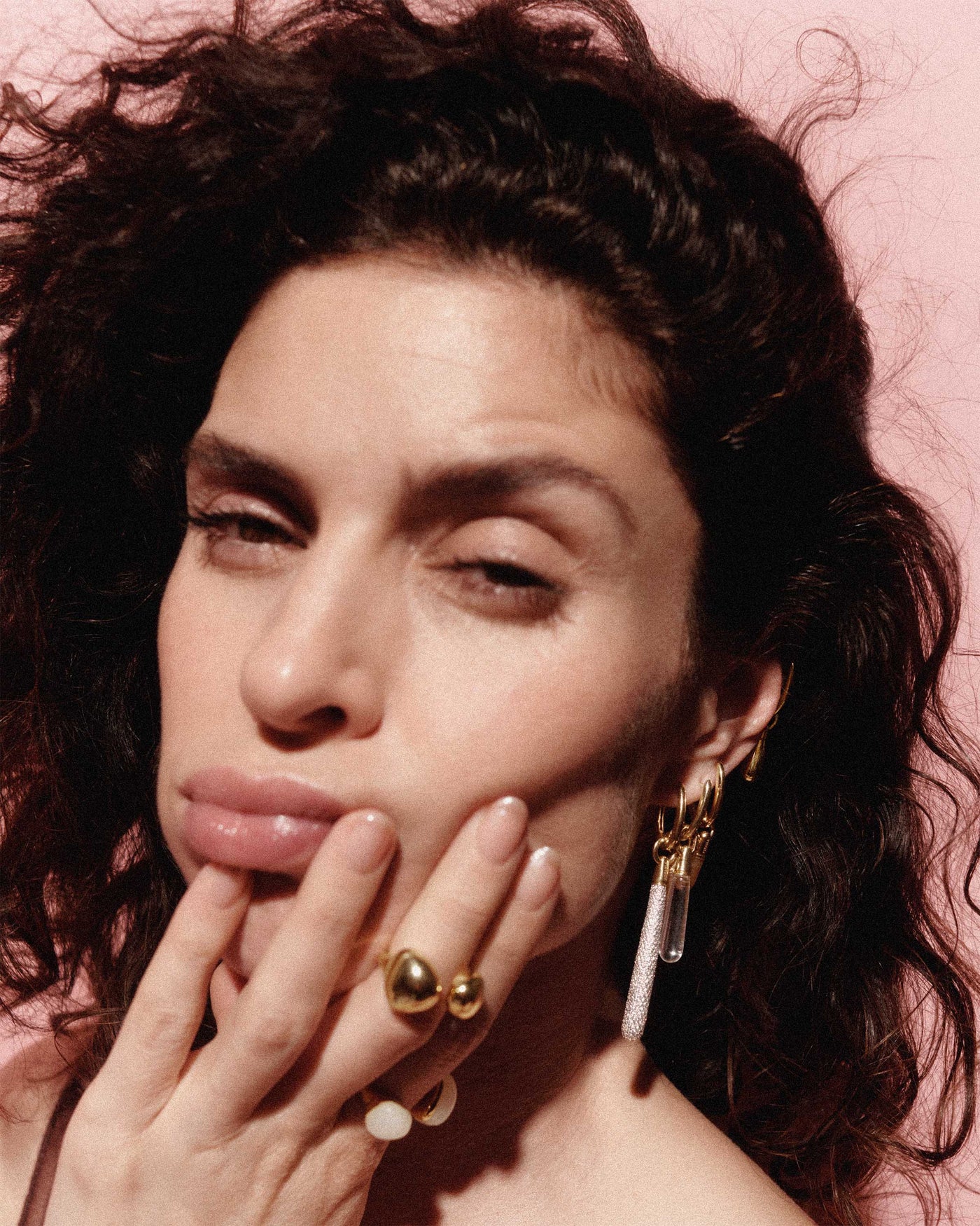 GRID01 Summer Rock Crystal Large Jupiter Single Hoop 
  
