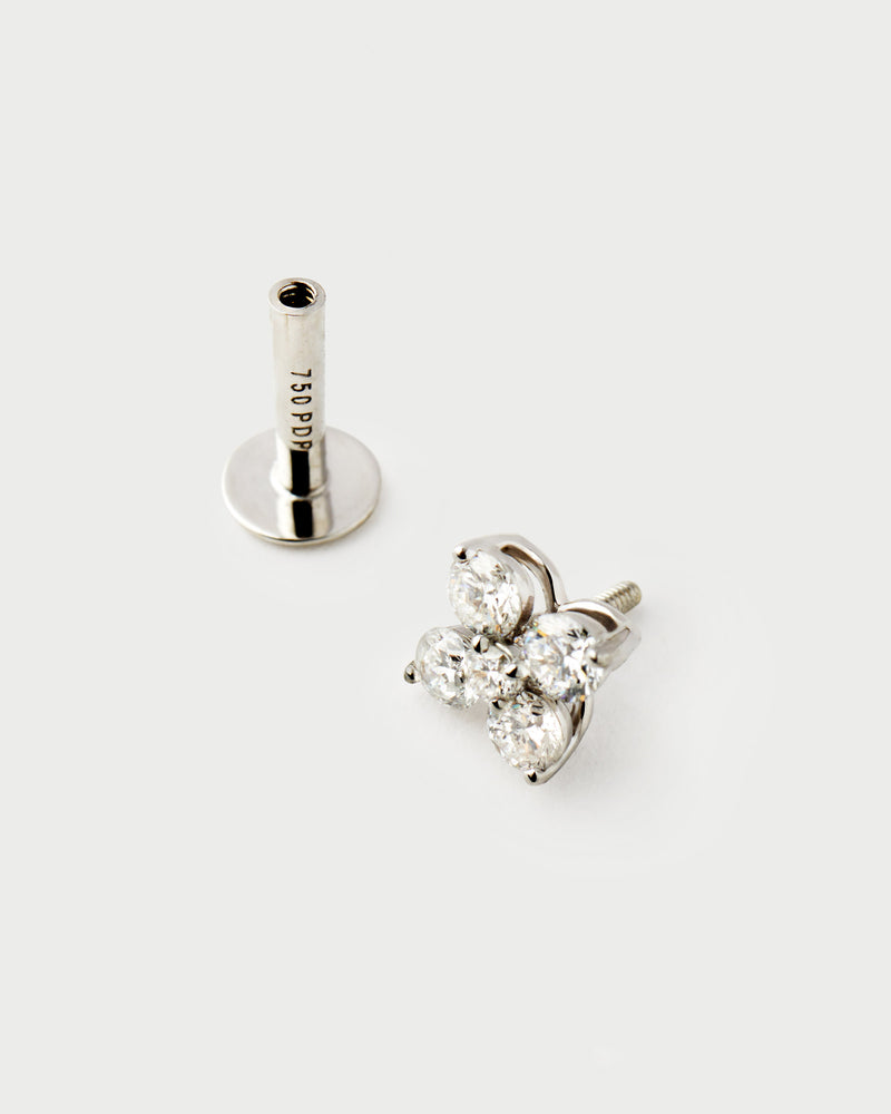 Orecchino singolo Maggie in diamanti e oro bianco - 
  
    Diamante - Lab-grown / Oro Bianco 18K
  
