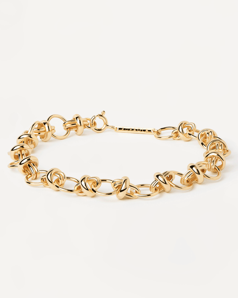 Gold-plated silver chain bracelet with round links