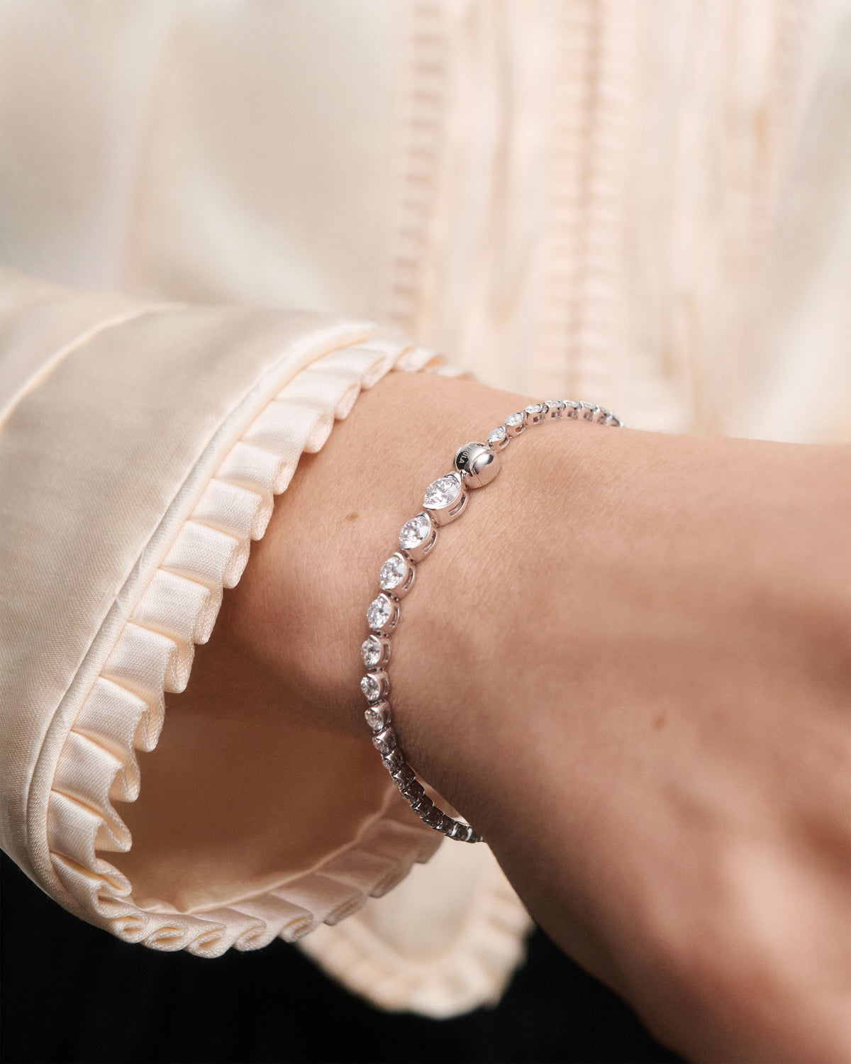 Bracelet tennis Smash - 
  
    Diamants / Or Blanc 18K
  

